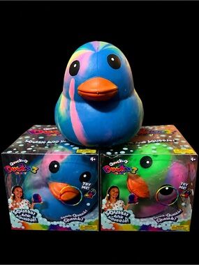 Rainbow Rubber Duck Bath Toy - Yellow Multicolor